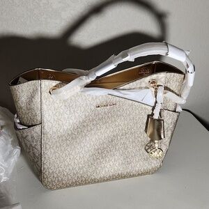 Michael Kors Purse Jet set travel bag pale gold tote New